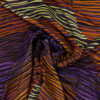 Viskosejersey, Querstreifen, abstrakt gemustert, Orangetöne, Purpur, Schwarz