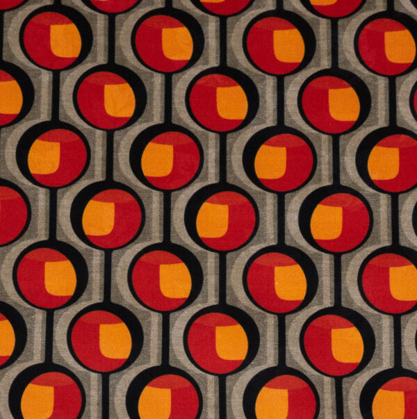 Baumwolljacquard, grafisch gemustert, Brauntöne, Orange, Rot