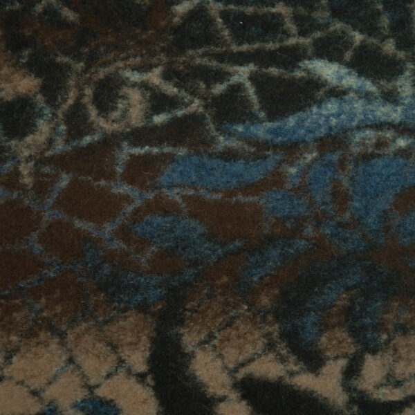 Walkstrick, abstrakt gemustert, Brauntöne, Blautöne
