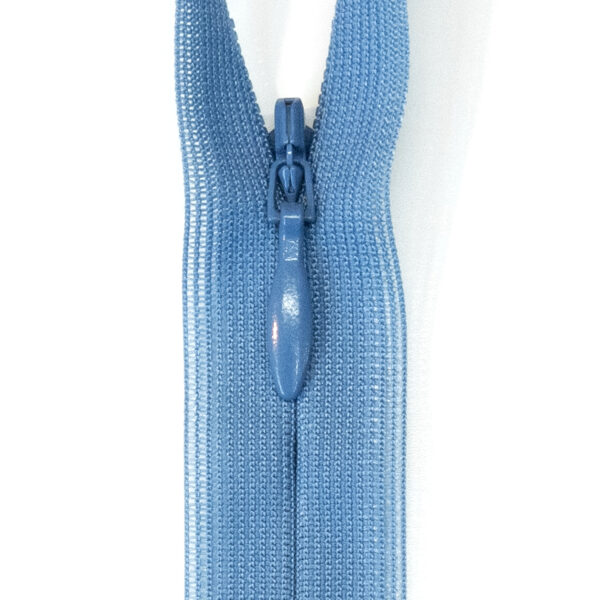 Reißverschluss, nahtverdeckt, Kunststoff, Taubenblau, 22 cm