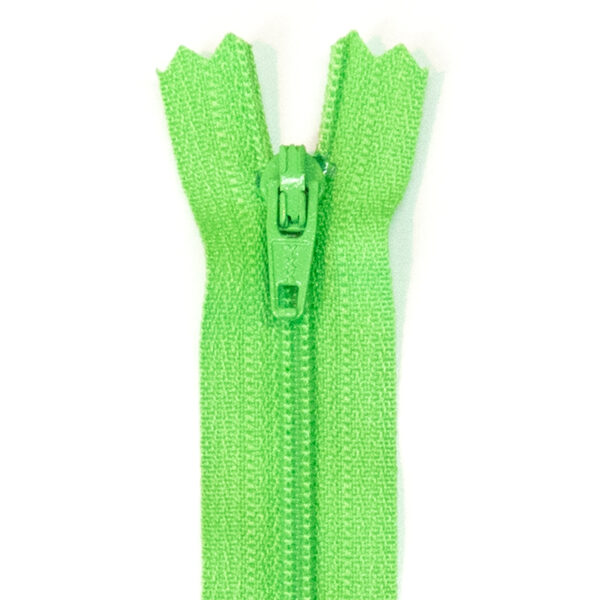 Reißverschluss, nicht teilbar, Kunststoff, Gelbgrün, 12 cm