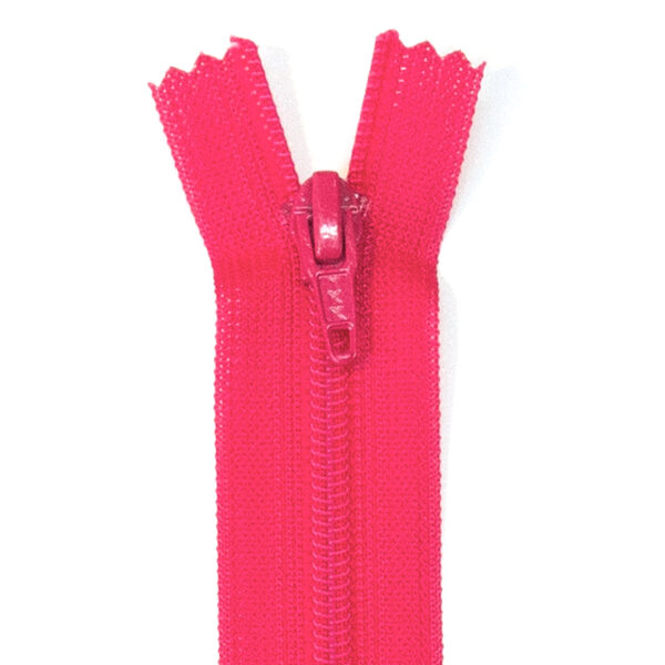 Reißverschluss, nicht teilbar, Kunststoff, Pink dunkel, 12 cm