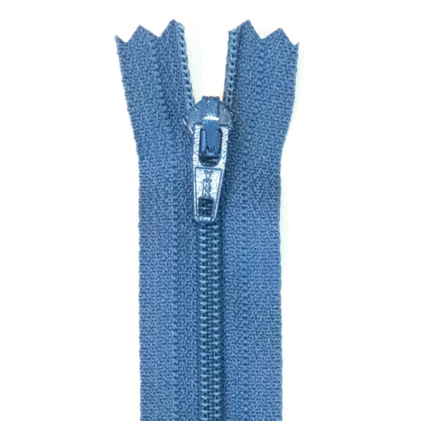 Reißverschluss, nicht teilbar, Kunststoff, Jeansblau, 35 cm