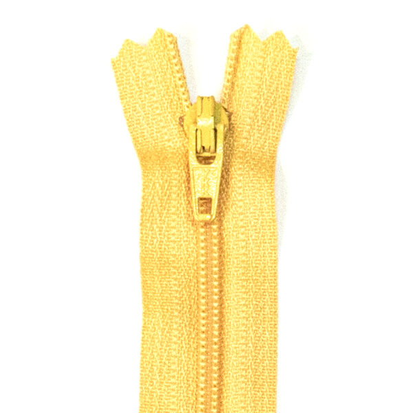 Reißverschluss, nicht teilbar, Kunststoff, Gelb, 16 cm