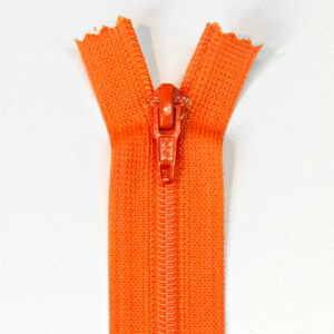 Reißverschluss, nicht teilbar, Kunststoff, Orange, 16 cm