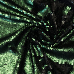 Paillette unterlegt mit Jersey, schillernd, bicolor, Pailletten, Grün, Schwarz