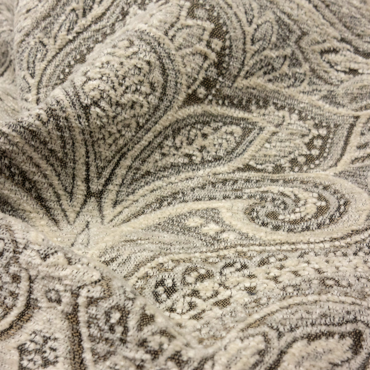 edler Jacquard, Paisley-Muster, Taupe hell