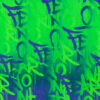 French Terry, abstrakt gemustert, Royalblau, Neongrün