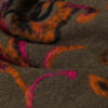 gewalkter Feinstrick, florale Motive, Braun, Orange, Pink