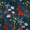 Strickjacquard, florale Motive, Blautöne, Rosa, Grüntöne, Rot