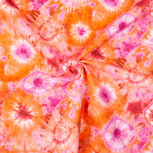 Funktionsstoff, abstrakt gemustert, orange, pink, rottöne