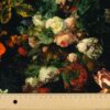 Baumwolljersey, florale Motive, schwarz, grün, rot