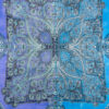 exquisiter Crêpe de Chine, grafisch gemustert, blautöne, lilatöne