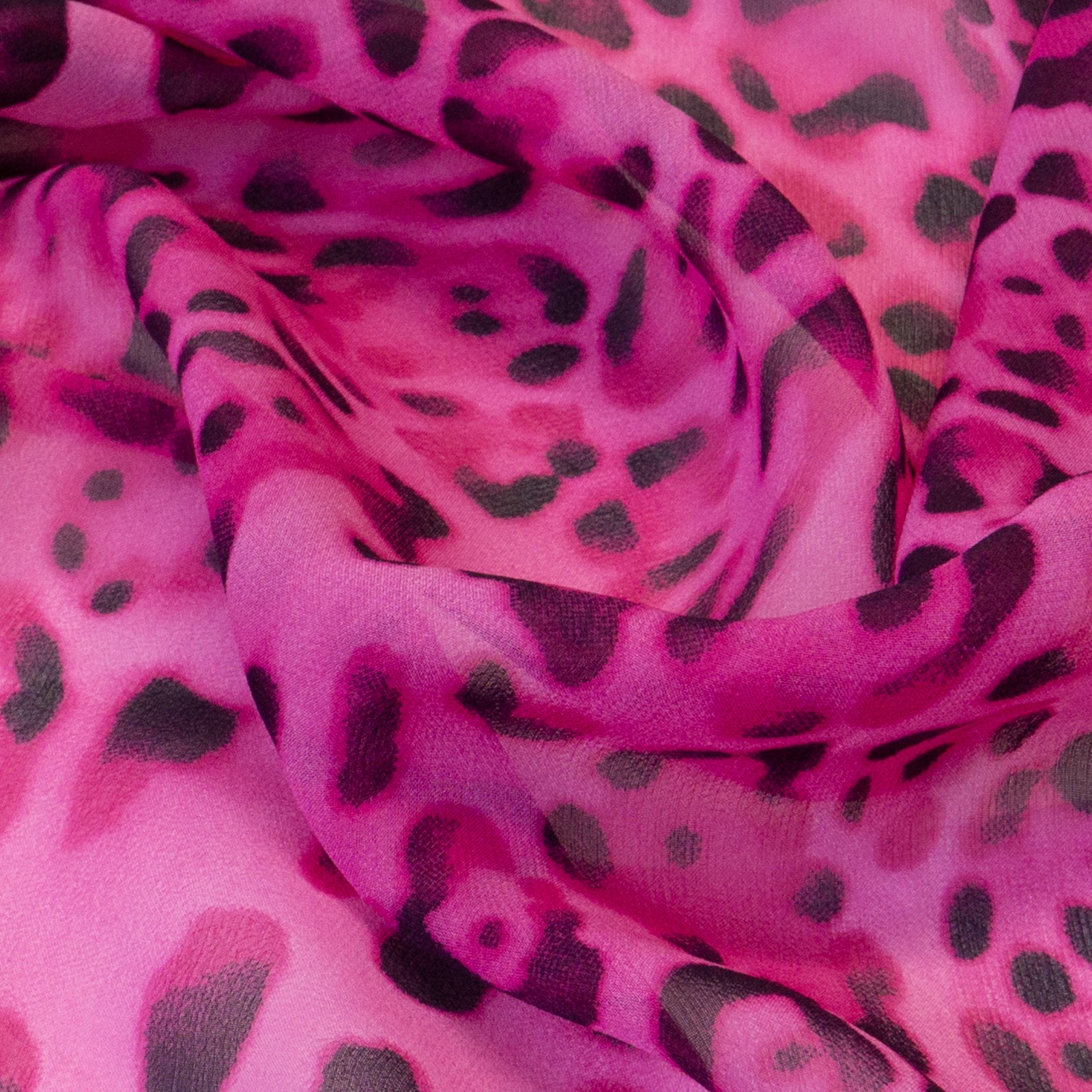 edler Crêpe, Animal-Muster, pink, anthrazit