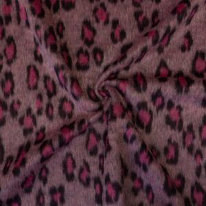Mantelvelour, Animal-Muster, pink, schwarz