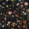 Gobelin, florale Motive, schwarz, rottöne