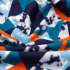 Baumwollsweat, grafisch gemustert, blautöne, orange, petrol, weiß