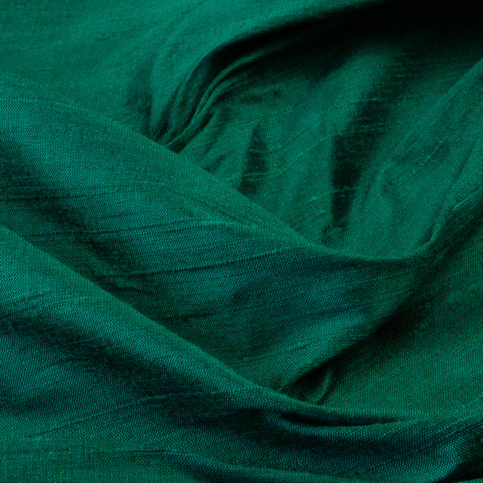 edle Dupionseide, changierend, dunkelgrün